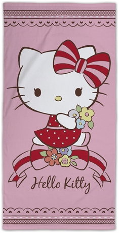 Badehåndklæde Hello Kitty - 70x140 cm - 100% Bomuld